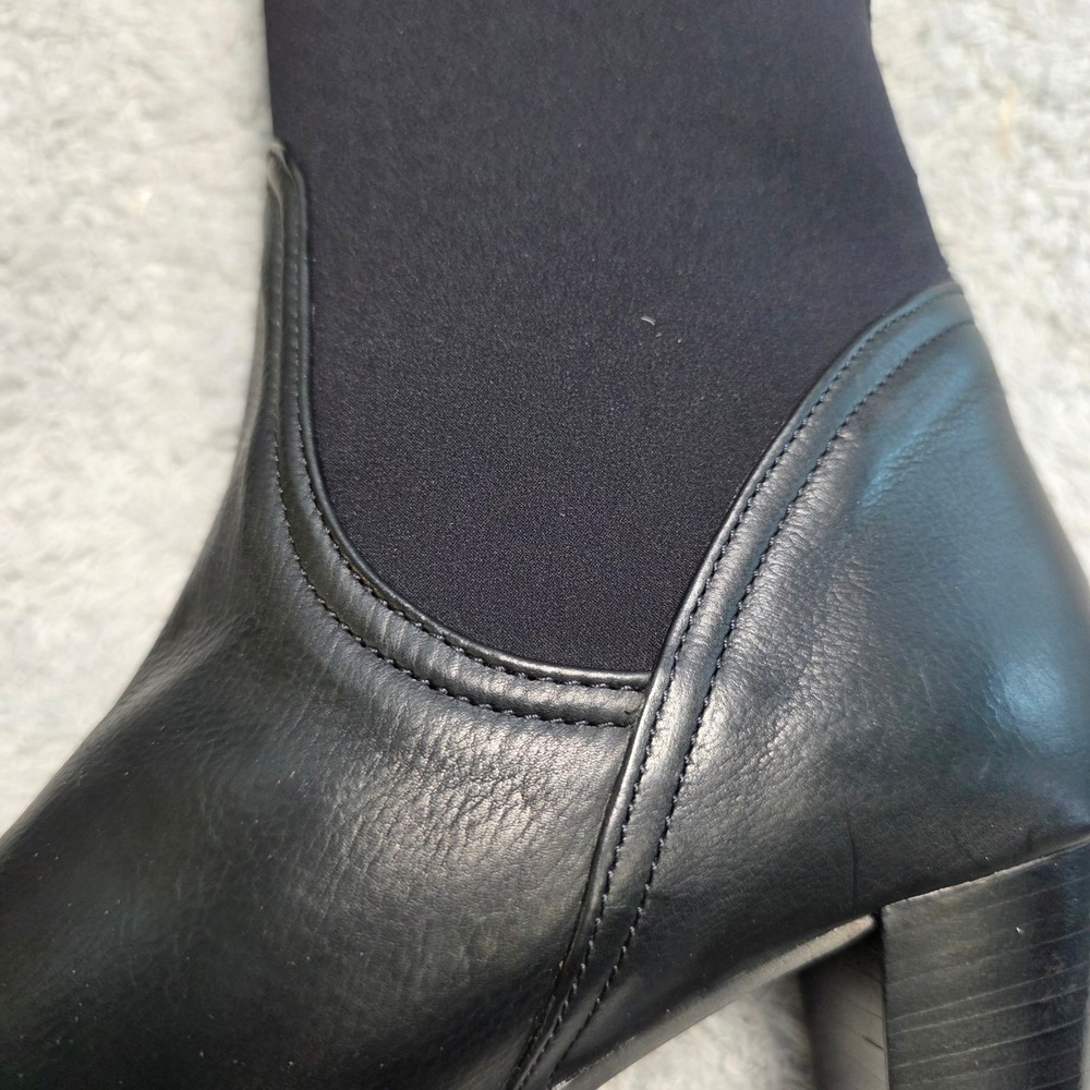 Amalfi Rangoni Black Italian‎ Leather Stretch Calf Knee High Heel Boots 5M NEW✨ - Picture 5 of 10